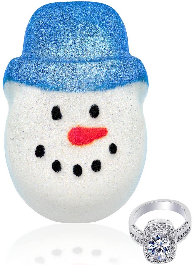 Jackpot Candles Holiday Snowman Bath Bomb with Blue Hat with Size 7 Ring Inside 9 oz Made in USA - Image 1